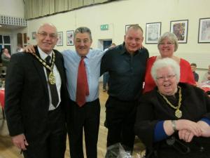Mayor John Lloyd, Chris Lowry, W J Rowe, Jackie Allen, Mayoress Joan Lloyd 